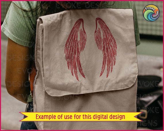 Black silhouette image of a majestic pair of large, feathery angel wings, elegantly arched, with soft, layered plumage that glows with ethereal grace and divine beauty.