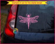 Black silhouette image of a dragonfly design featuring detailed, symmetrical wings with bold vein patterns and a sleek, elongated body. The clean vector lines give it a modern, artistic look while keeping a natural, organic feel. Perfectly balanced and eye-catching, this dragonfly image makes a stunning vinyl decal for nature lovers, insect admirers, or anyone who appreciates elegant, minimalist designs.