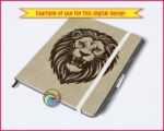 Lion roaring with fierce fangs, piercing eyes, and a majestic flowing mane full of wild, jagged details. This regal lion head features a snarling open mouth, sharp lion teeth, prominent lion fangs, dramatic lion mane layers, and strong lion brow lines that scream king of the jungle energy. Every fierce detail pops with high-contrast style.