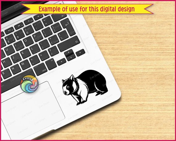 Black silhouette image of a chubby cheeky wombat ready to waddle right into your heart with pure Aussie charm! This adorable wombat clipart features a plump native Australian wombat sporting rounded fuzzy ears, tiny sparkling curious eyes, a big button nose, and that super chunky lovable wombat body shape. This cute wombat vector shows off the classic sturdy short legs, tiny tail, and cozy burrowing vibe all in one clean minimalist outline perfect for crisp cutting and easy weeding.