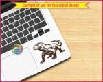 SVG and PNG clipart of a black komodo dragon silhouette on a transparent background. A large reptilian monitor lizard mid-stride with powerful clawed feet, a thick muscular body, scaled skin, and a long curved tail. The komodo dragon faces right with a bold minimalist outline showing the lizard's detail in striking contrast.
