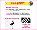 Black silhouette image of a flamingo standing tall on one leg, flaunting gorgeous layered wings with elegant feather details, a gracefully curved long neck, and a classic hooked beak.