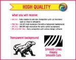SVG and PNG clipart of a black komodo dragon silhouette on a transparent background. A large reptilian monitor lizard mid-stride with powerful clawed feet, a thick muscular body, scaled skin, and a long curved tail. The komodo dragon faces right with a bold minimalist outline showing the lizard's detail in striking contrast.