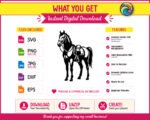 Black silhouette image of a saddled horse standing and facing left in a strong, composed pose. The horse svg shows clear detail in the western-style saddle with stirrups, a bridle on the horse's face, and a flowing mane and tail. This horse clipart is a minimalist vector png on a transparent background, capturing the full body of the horse from nose to hooves in solid black.