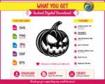 Black silhouette image of a halloween pumpkin with a menacing carved face, featuring large angular slanted eyes, a wide jagged grin with uneven teeth, and a long curved stem at the top. The halloween pumpkin has deep vertical ridges across its round body and a slightly lopsided expression that gives it a creepy, unsettling look. This halloween pumpkin svg clipart is a bold black vector design on a transparent background, perfect as a spooky jack-o-lantern cut file.