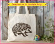 Black silhouette image of a hedgehog with highly detailed, layered quills covering its entire back and sides, each quill individually drawn and fanning outward in sharp pointed layers. The hedgehog has a sturdy body, short thick legs with small clawed feet, a rounded pointed snout, and a small dark eye. This hedgehog svg clipart vector image is rendered in solid black on a transparent background, with the quill texture creating a rich, intricate pattern across the animal.