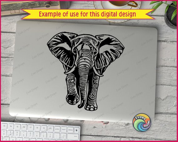 Black silhouette image of a majestic elephant walking with its trunk curved upward. This zoo animal graphic captures the strong and peaceful nature of african safari wildlife in a clean vector format. The design features a solid black fill with smooth, sharp edges on a transparent background. It is a minimalist outline style clipart cut file that represents the wild spirit of the savanna.