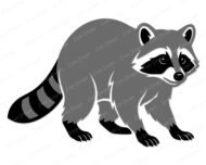 This raccoon svg shows a full body raccoon standing on all fours with a striped tail, masked face, and detailed paws in classic grey and black shades. It is a high quality vector with smooth clean lines on a transparent background, easy to cut and weed or use as clipart for printing and digital projects, and this woodland trash panda design is built as a layered vector file so each colour cuts separately for a multi-layer decal. The pose and expression capture that curious masked bandit critter look so many people love about raccoons, making this a design you will want to use again and again.